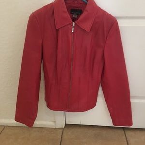 Red ❤️❤️ Leather size Small Leather Jacket